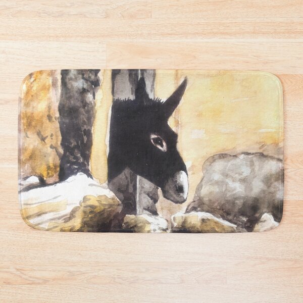 Item preview, At the Window - Donkey Portrait Watercolor Artwork  designed and sold by BluedarkArt.
