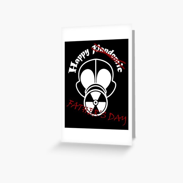 Gas Mask Fathers Day White Greeting Card