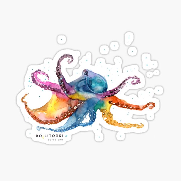 Octopus Watercolor Sticker
