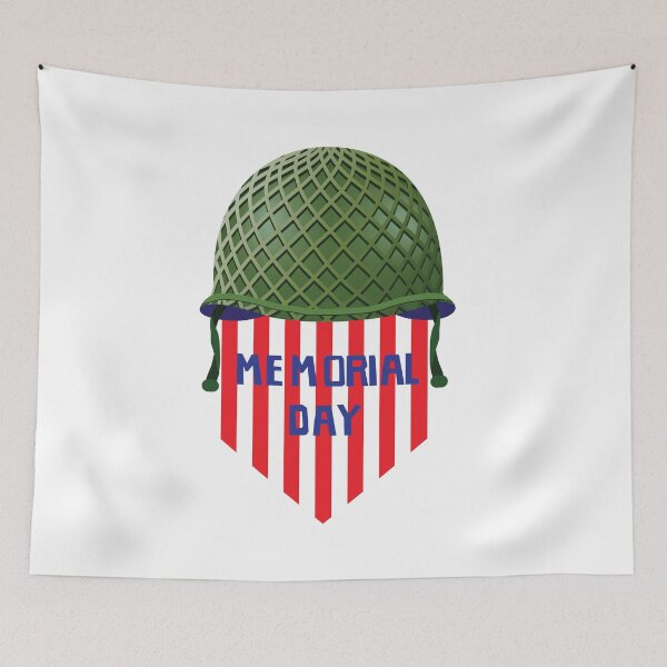Item preview, memorial day flag helmet unisex cool illustration  designed and sold by Drago Art.