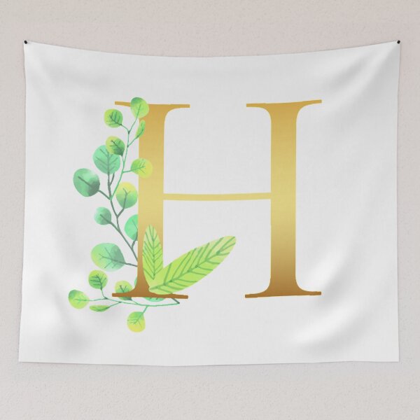 Item preview, Floral Gold Monogram H - Letter Art designed and sold by MysticMagpie.