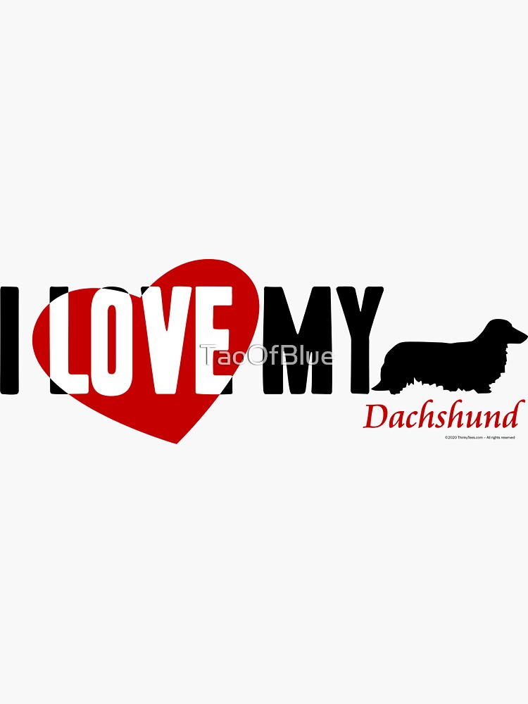 I Love My Dachshund (Long-haired) by TaoOfBlue