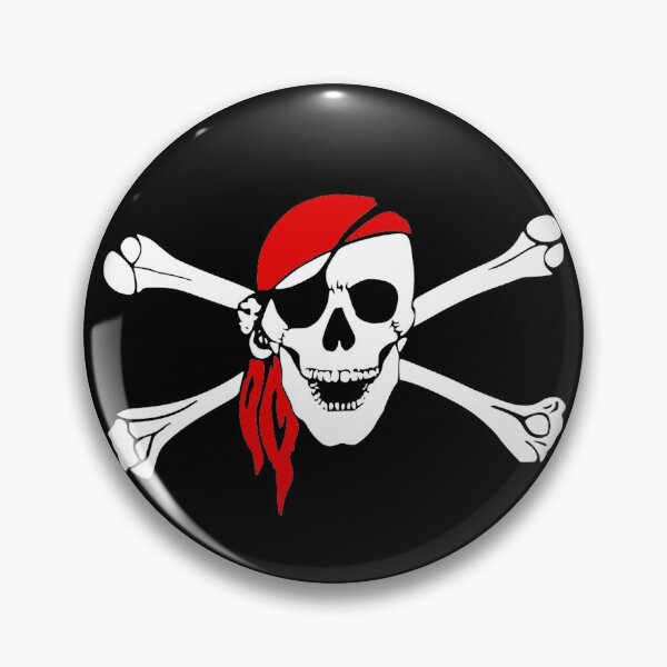 Item preview, Skull and Bones Pirate Flag Jolly Roger Red Bandana Graphic designed and sold by SpookshowDesign.