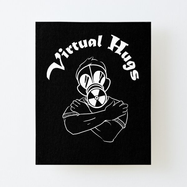 Gas Mask Guy Virtual Hug White Canvas Mounted Print