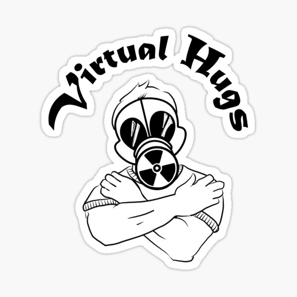 Gas Mask Guy Virtual Hug Sticker