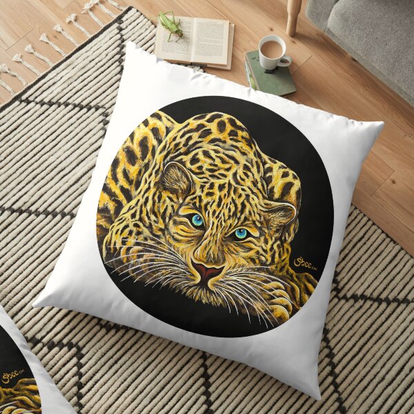 Leopard - Shee Endangered Retro Animals Floor Pillow