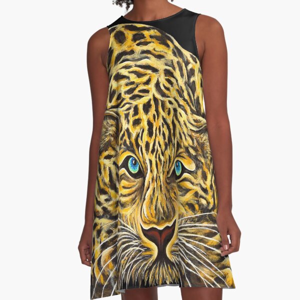 Leopard - Shee Endangered Retro Animals A-Line Dress