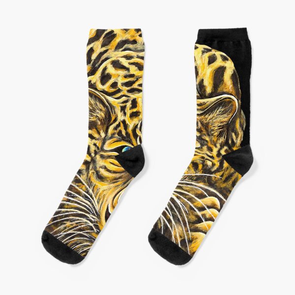 Leopard - Shee Endangered Retro Animals Socks