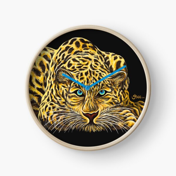 Leopard - Shee Endangered Retro Animals Clock