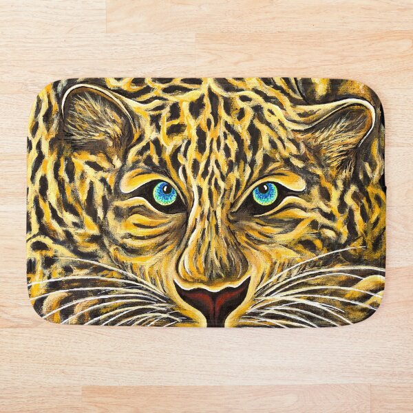 Leopard - Shee Endangered Retro Animals Bath Mat