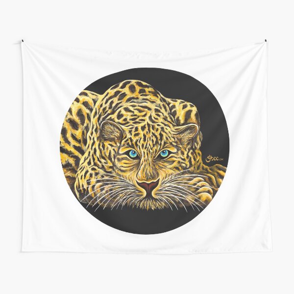 Leopard - Shee Endangered Retro Animals Tapestry