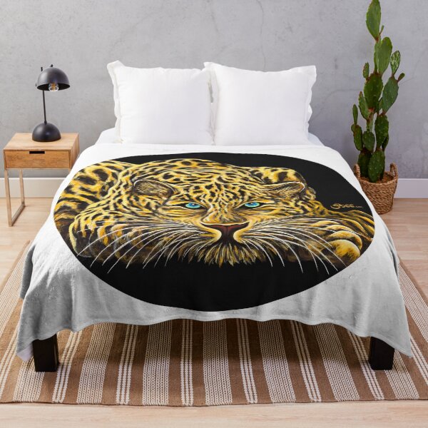 Leopard - Shee Endangered Retro Animals Throw Blanket