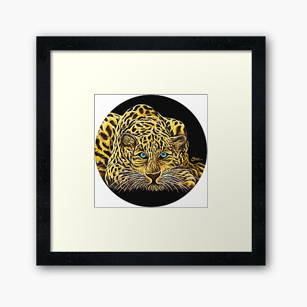 Leopard - Shee Endangered Retro Animals Framed Art Print