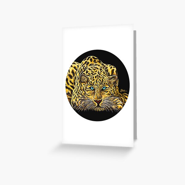 Leopard - Shee Endangered Retro Animals Greeting Card