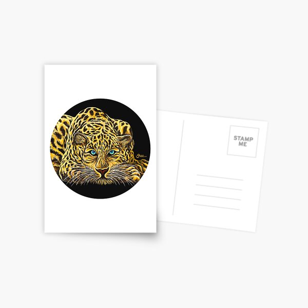 Leopard - Shee Endangered Retro Animals Postcard