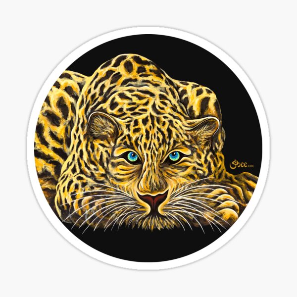 Leopard  - Shee Endangered Retro Animals Sticker