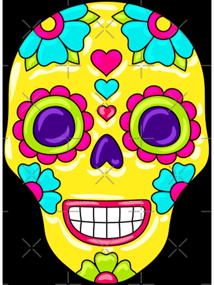 Yellow Sugar Skull Photographic Print By Ryaneliz91 Redbubble 