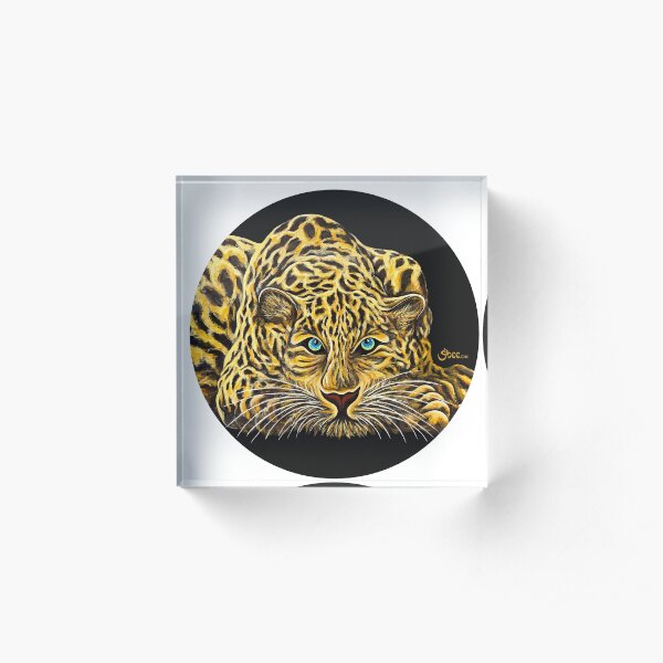 Leopard - Shee Endangered Retro Animals Acrylic Block
