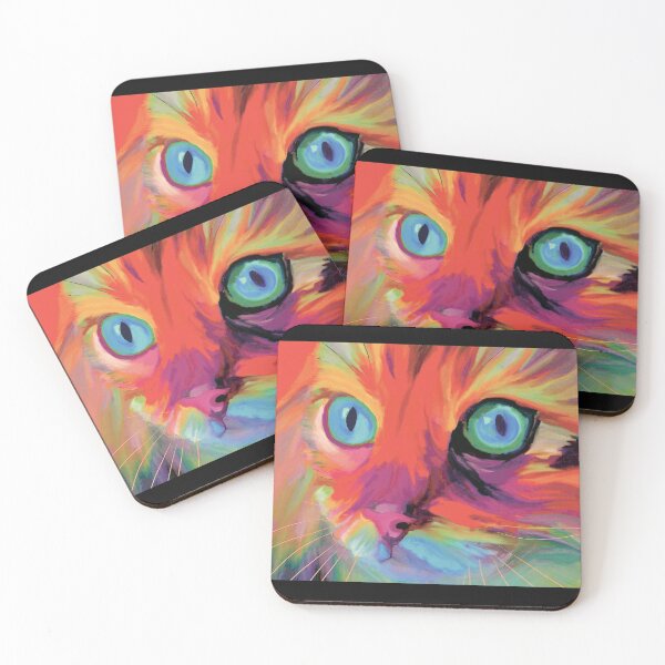 Item preview, Colorful Cat Abstract Cat Artwork Painting by American Artist   designed and sold by ArtnClay.