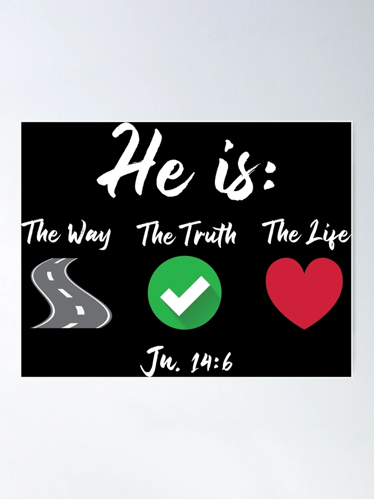 Poster Bíblia Cristã Verse Jesus Way Truth Life