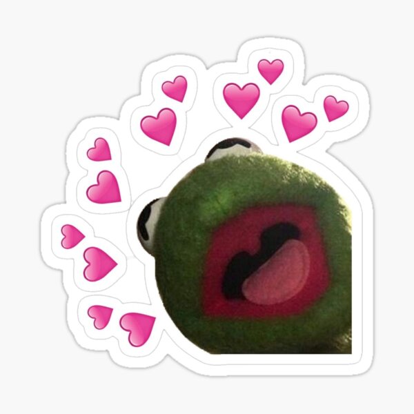 "Kermit With hearts " Sticker for Sale by kima2008 | Redbubble