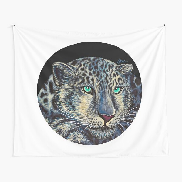 Snow Leopard - Shee Endangered Retro Animals Tapestry