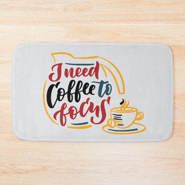 Item preview, need coffee to focus, coffee slogan, coffee pot and coffee cup on white background designed and sold by coffeeapparel.