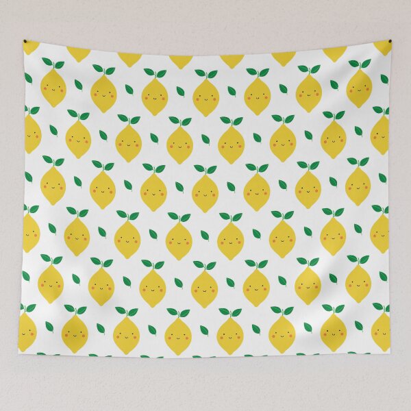 Item preview, Cute Kawaii Lemon Pattern (white) designed and sold by Design Minds Boutique.