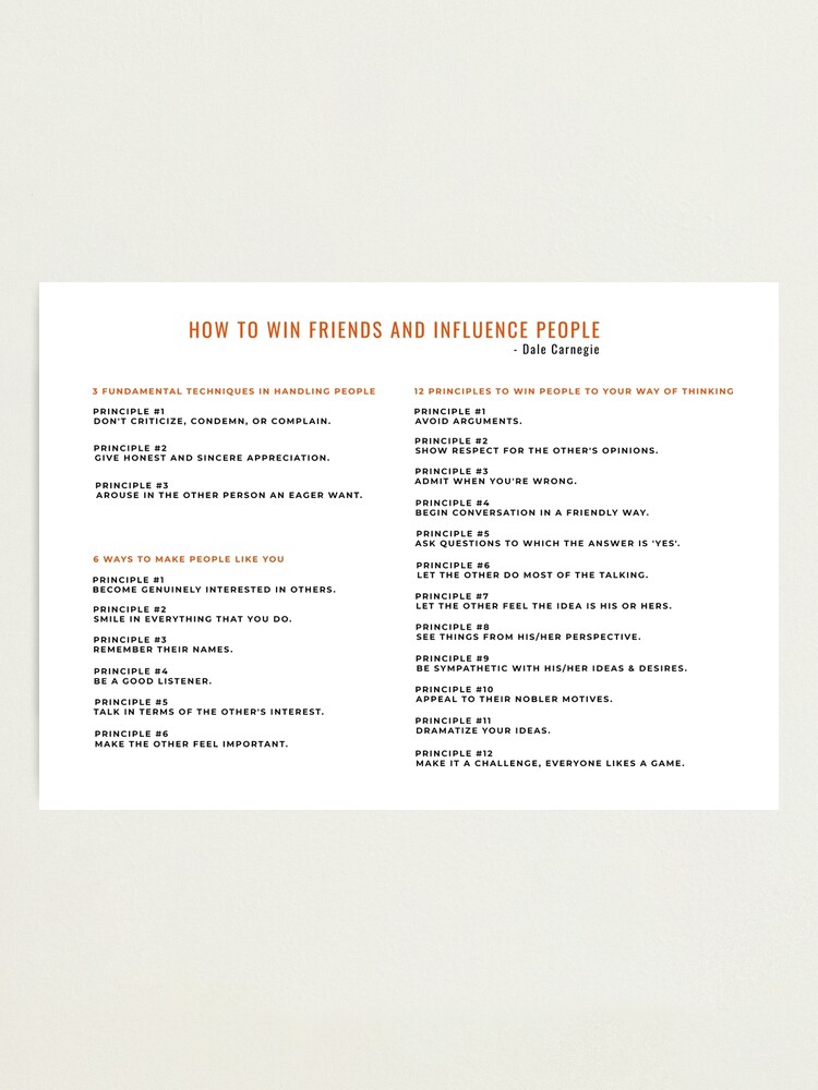 Alternate view of How to win friends and influence people Photographic Print