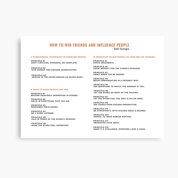 How to win friends and influence people Canvas Print