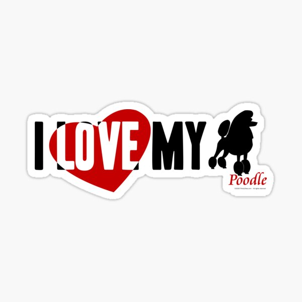 I Love My Poodle Sticker