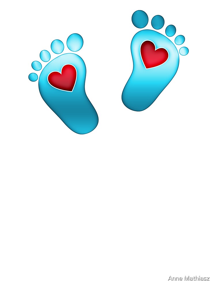 T Shirt Enfant Bebe Baby Boy Garcon Empreinte Pieds Pied Coeur Par Boom Art Redbubble