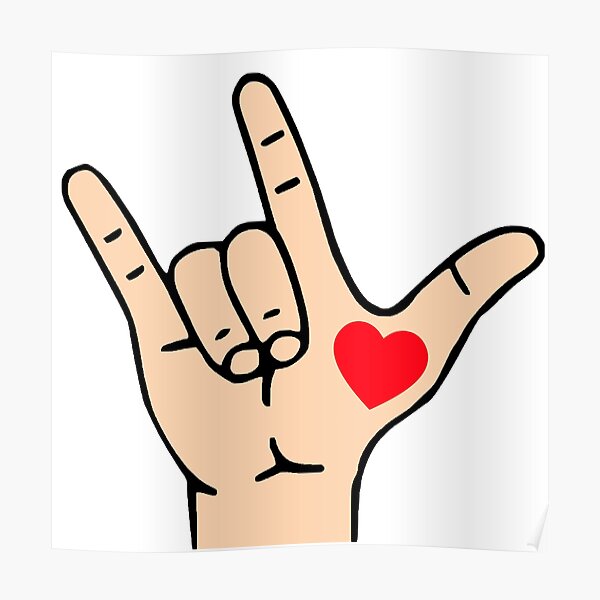 I Love You Sign Language Wall Art Redbubble