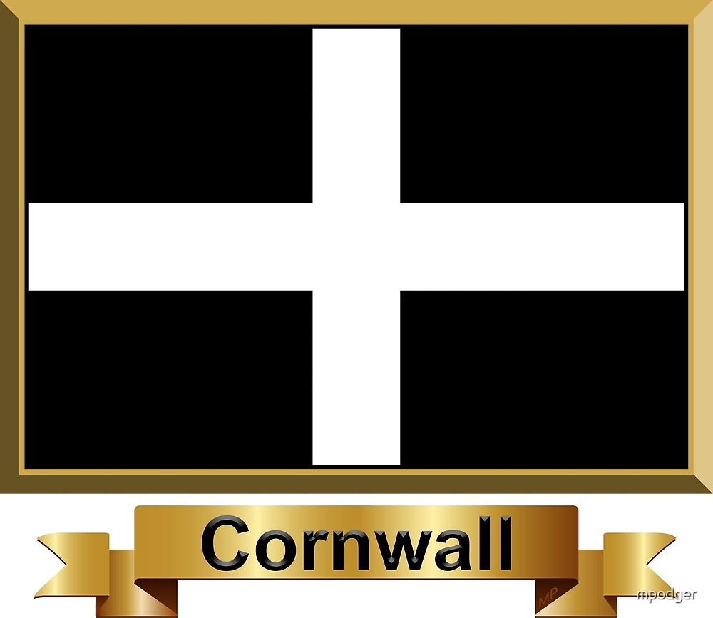 "Cornish Flag Gifts, Stickers and Products (N)" by mpodger Redbubble
