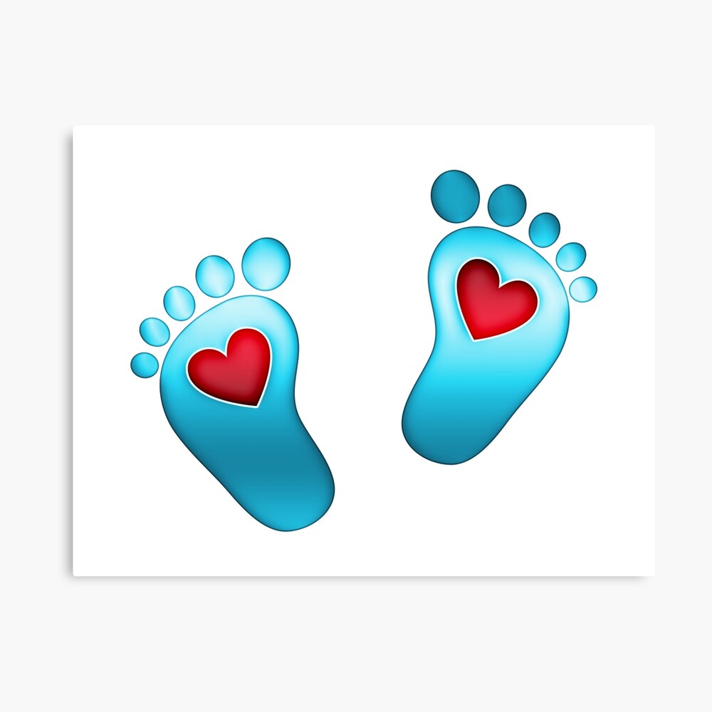 Impression Photo Bebe Baby Boy Garcon Empreinte Pieds Pied Coeur Par Boom Art Redbubble