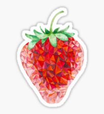 Low Poly Watercolor Strawberry Sticker