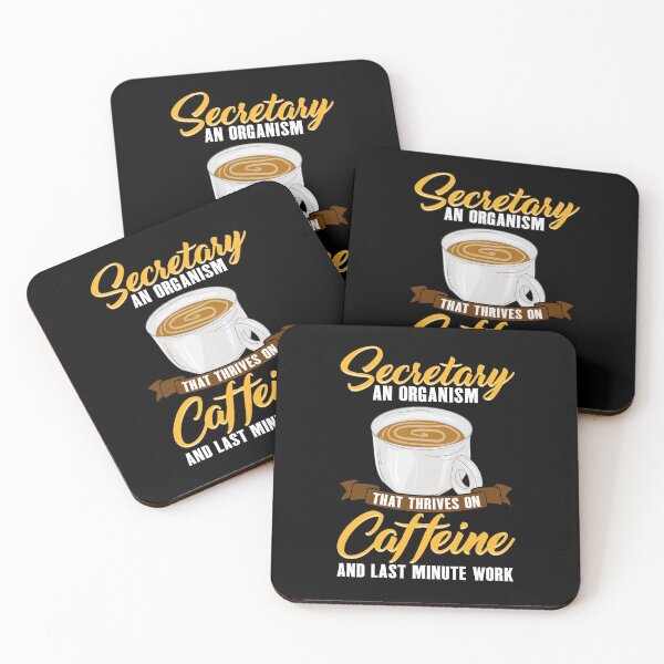 Item preview, Funny Coffee Lover Secretary Thrives On Caffeine designed and sold by UniQueensShop.