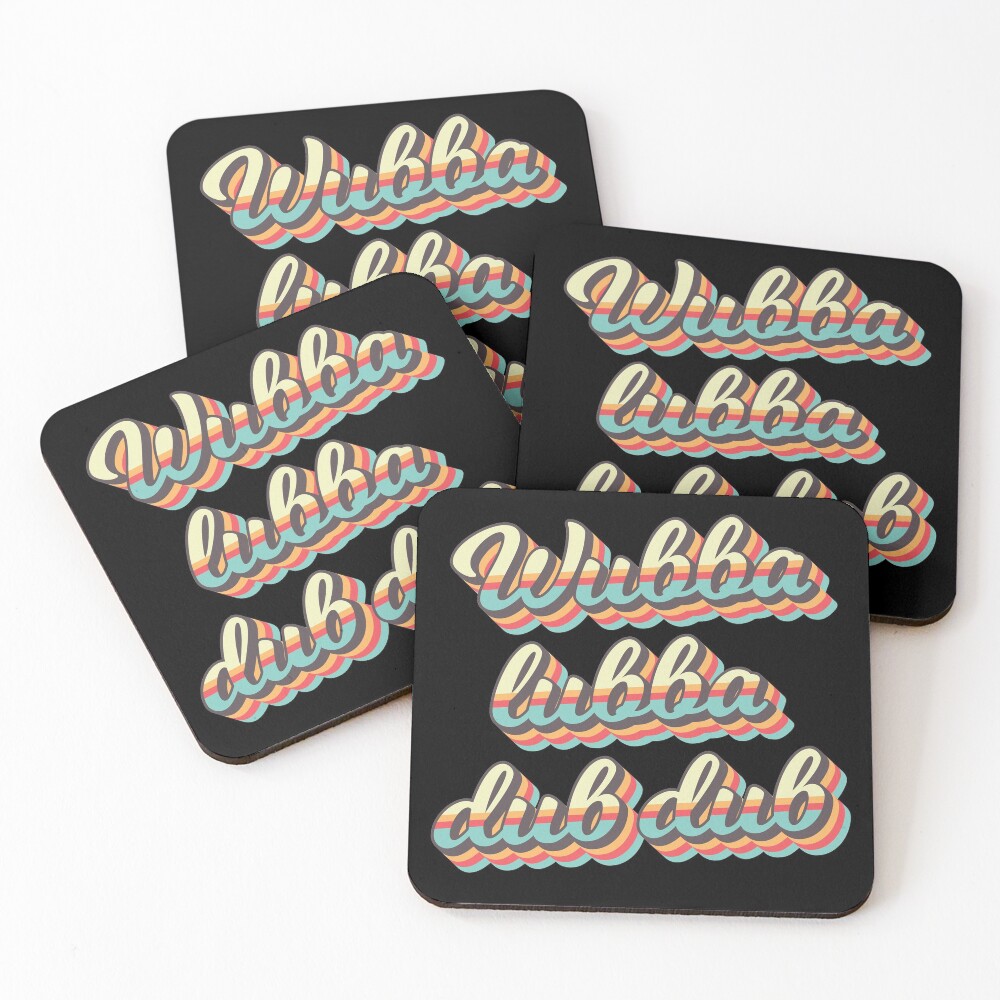 Wubba lubba dub dub - 70's Retro Style Coasters (Set of 4)
