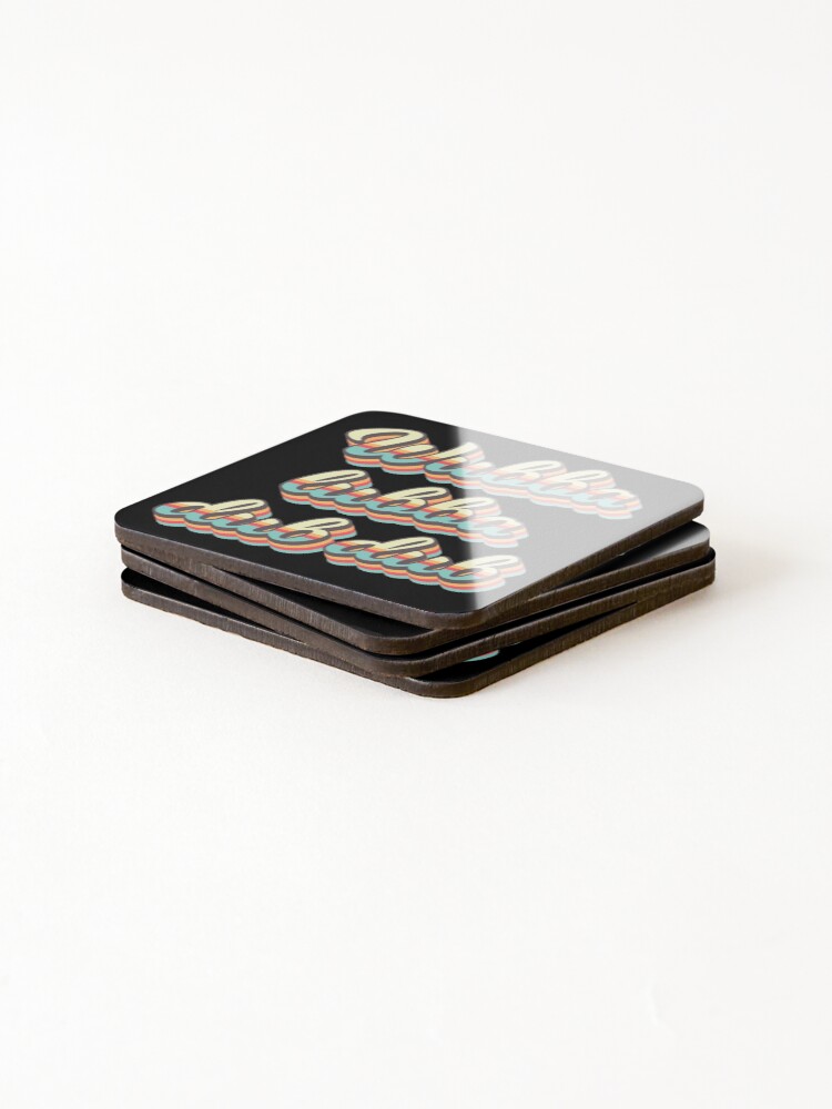 Alternate view of Wubba lubba dub dub - 70's Retro Style Coasters (Set of 4)