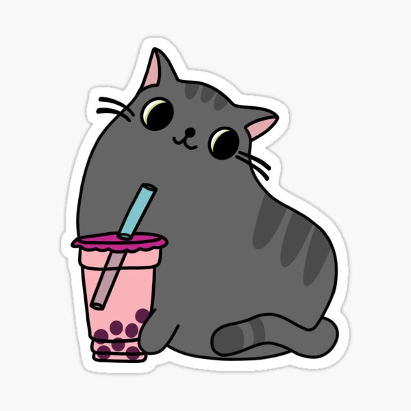 Bubble Tea Boba Cat  Sticker