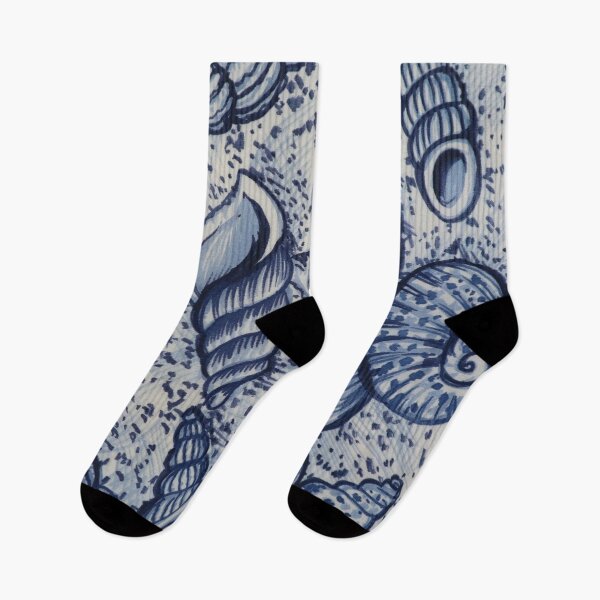 Item preview, Shells Sketch Blue and Cream designed and sold by Leslie Rogers Todder.