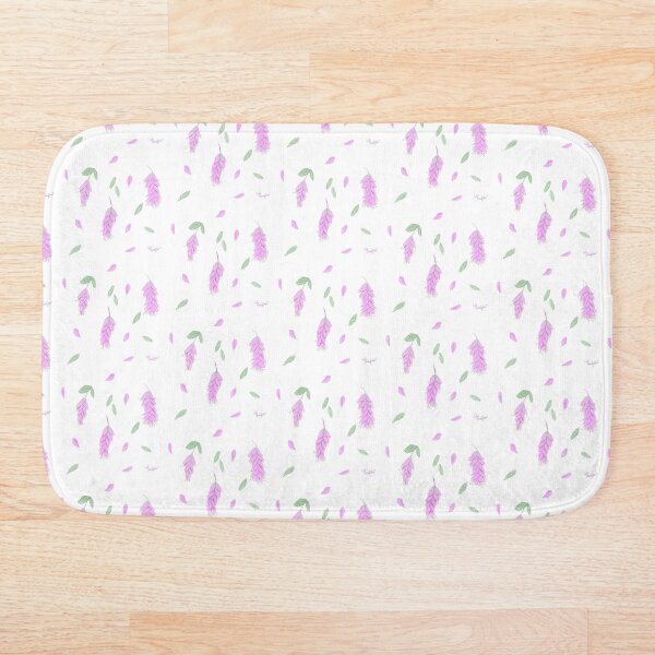 Origanum Spring Flower Pattern Bath Mat
