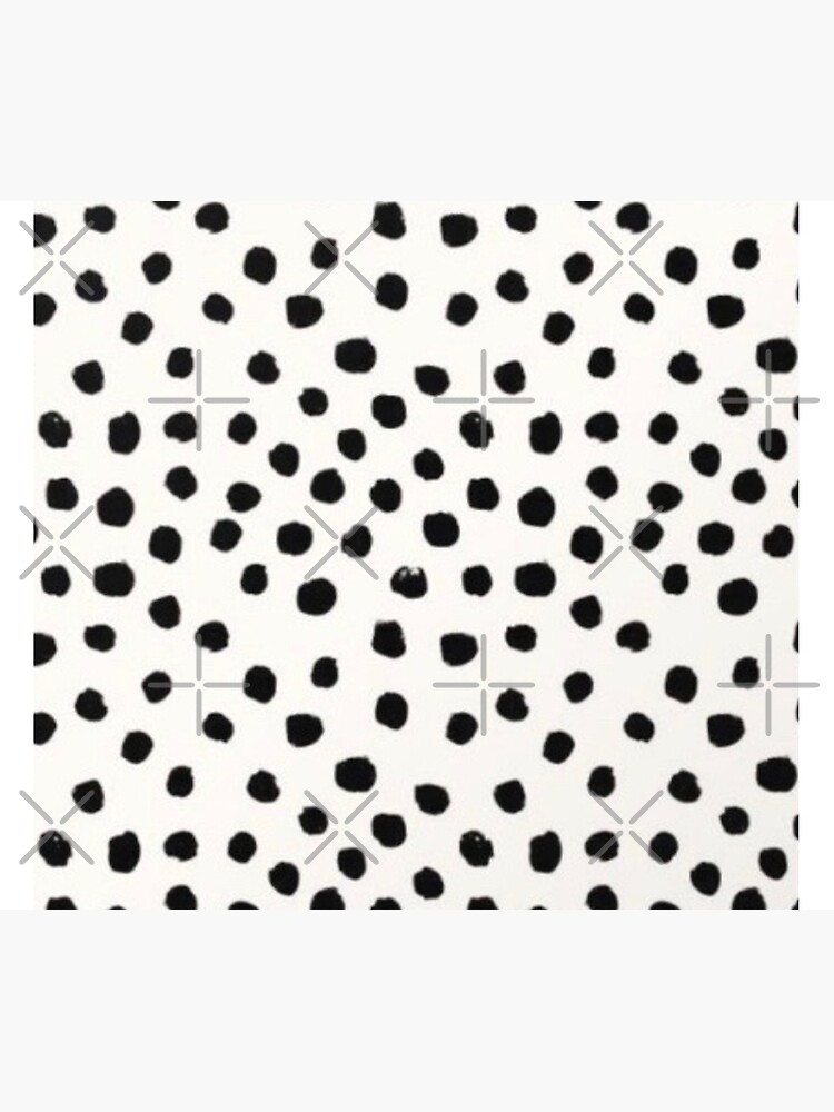 "Irregular Black and White Polka Dots" Shower Curtain for Sale by