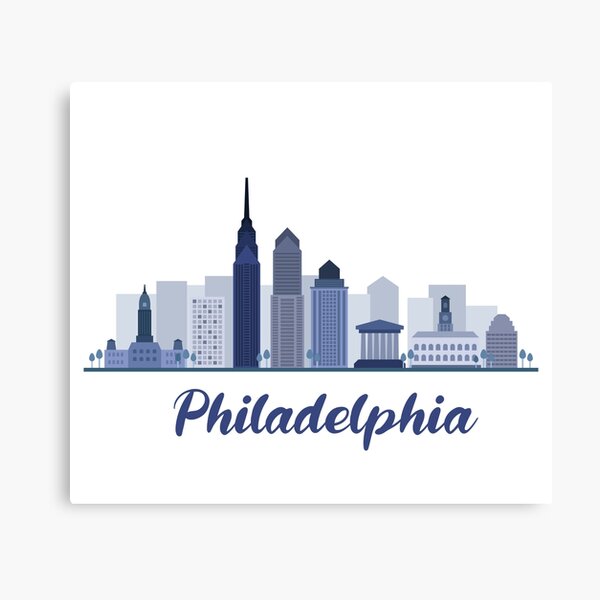 Bless international Football Philadelphia Skyline On Canvas by Katia Skye  Painting