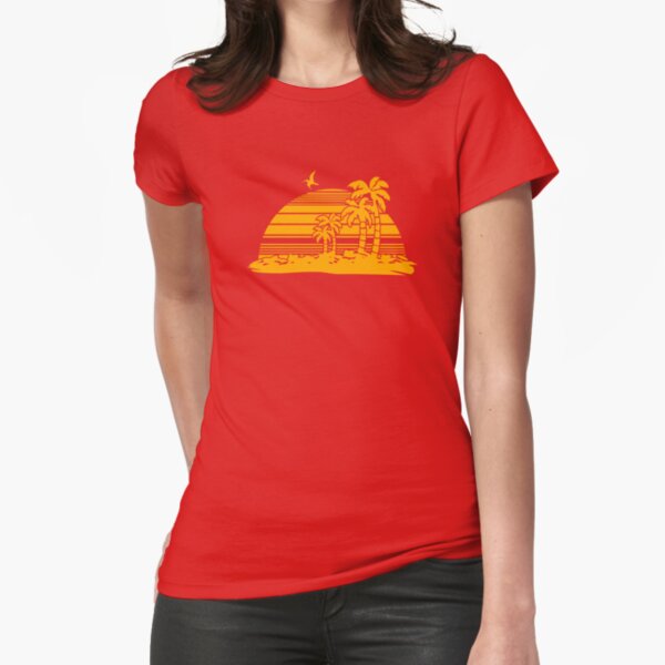 Sonnenuntergang am Strand Tailliertes T-Shirt