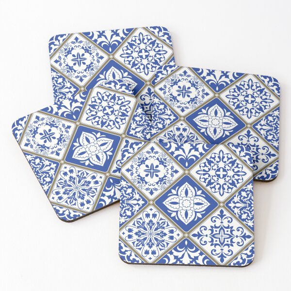 Item preview, Blue and White Portuguese Tile - Blue Arabic Morocco designed and sold by ayoubworld.