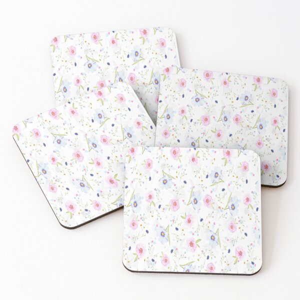 Item preview, Pink and blue Flower pattern designed and sold by Mirnamar.