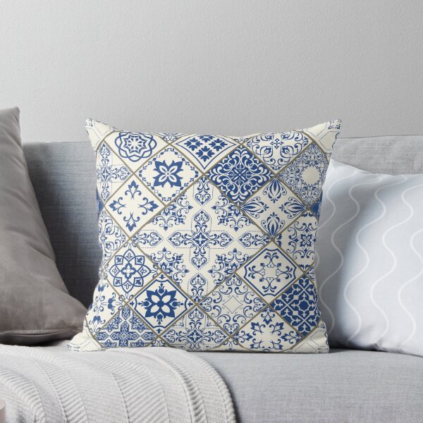 Item preview, Blue and White Portuguese Tile - Blue Arabic Morocco designed and sold by ayoubworld.