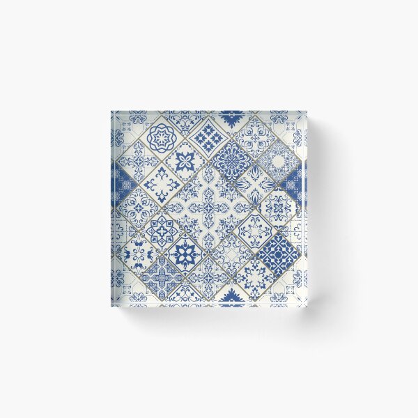 Item preview, Blue and White Portuguese Tile - Blue Arabic Morocco designed and sold by ayoubworld.