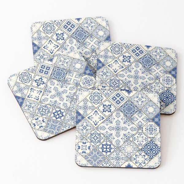 Item preview, Blue and White Portuguese Tile - Blue Arabic Morocco designed and sold by ayoubworld.